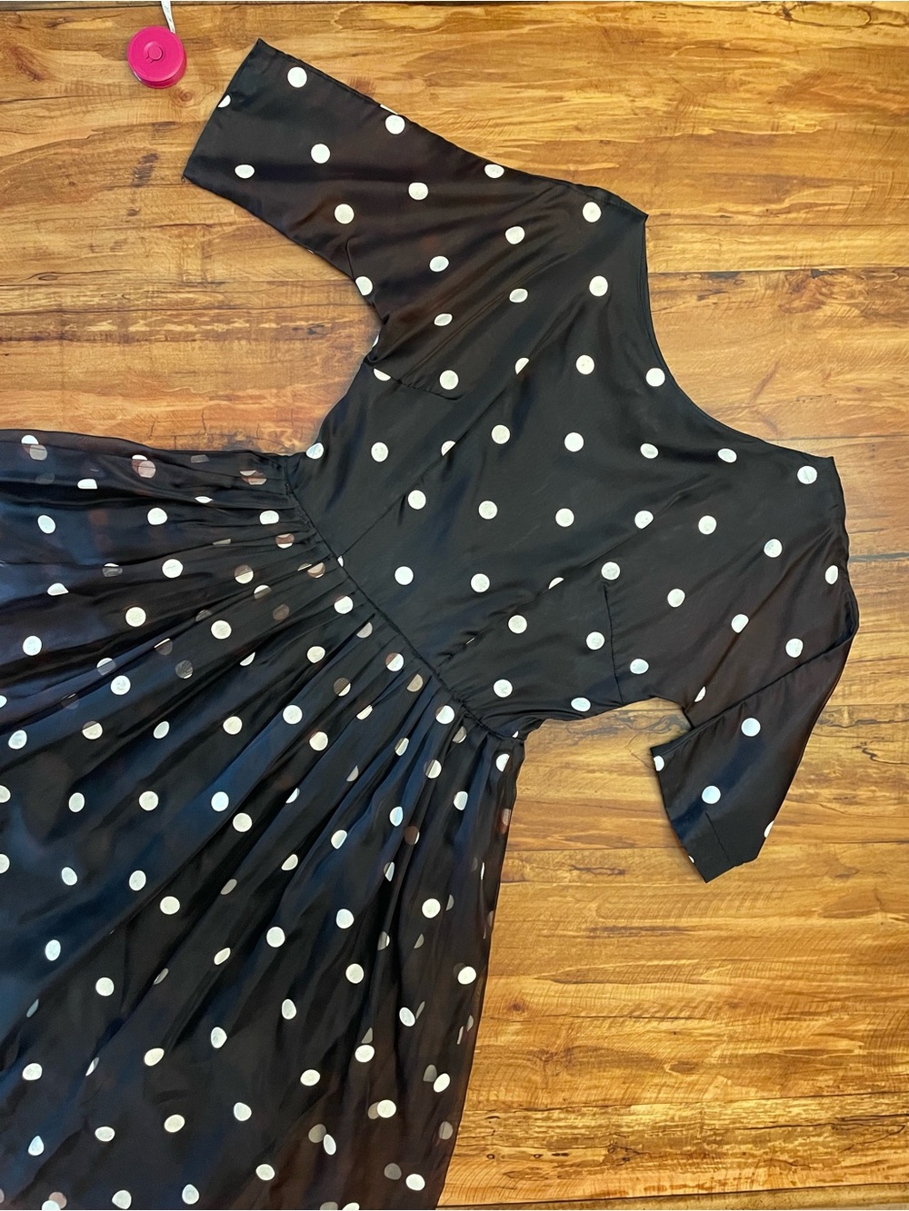 Vintage Black and White Polka Dot Women's Dress - Sz 13 modern Sz 6 8